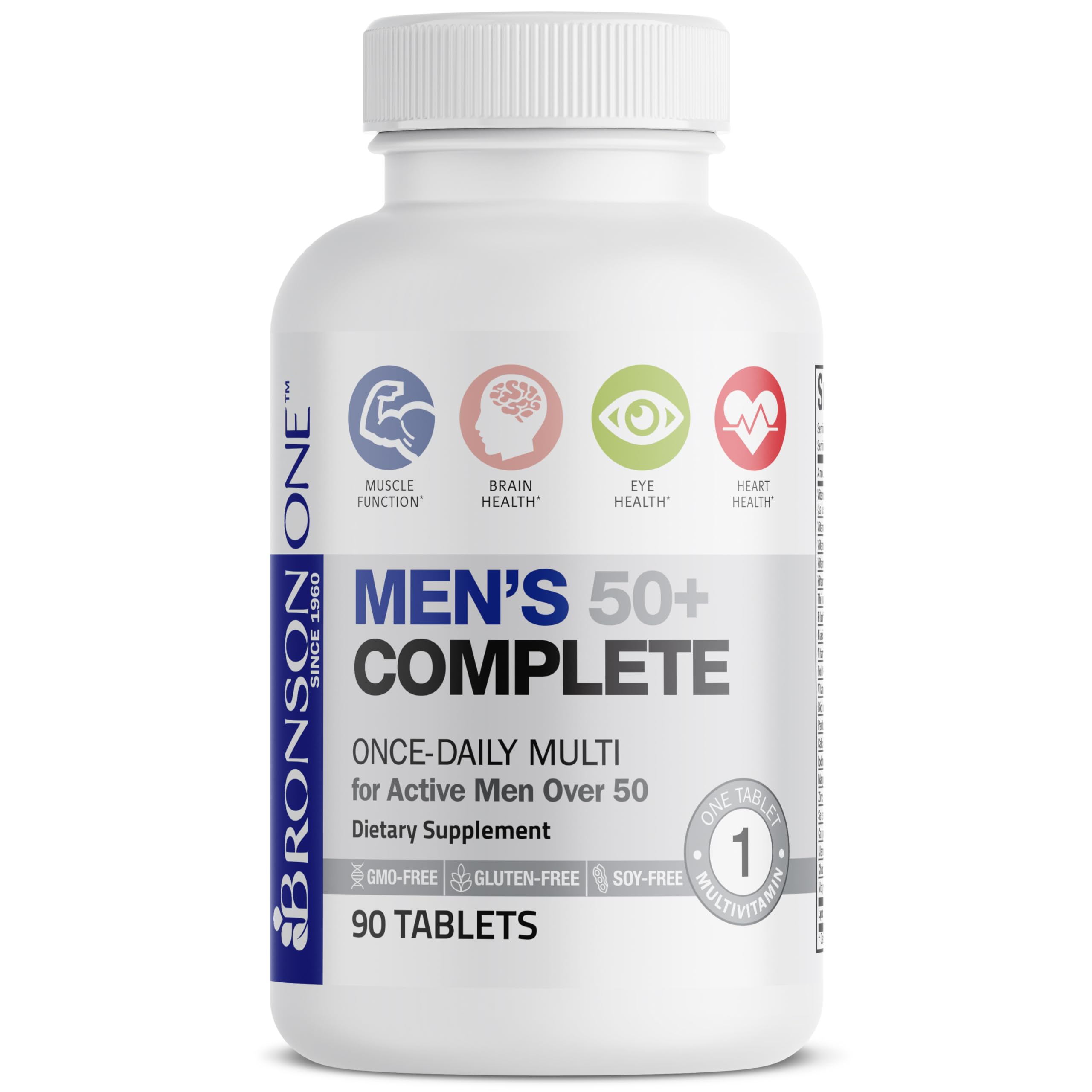 Bronson ONE diario información nutricional, guía rápida para hombres 50+.