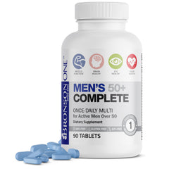 Bronson ONE diario tabletas para hombres 50+, apoyo a la vitalidad diaria.