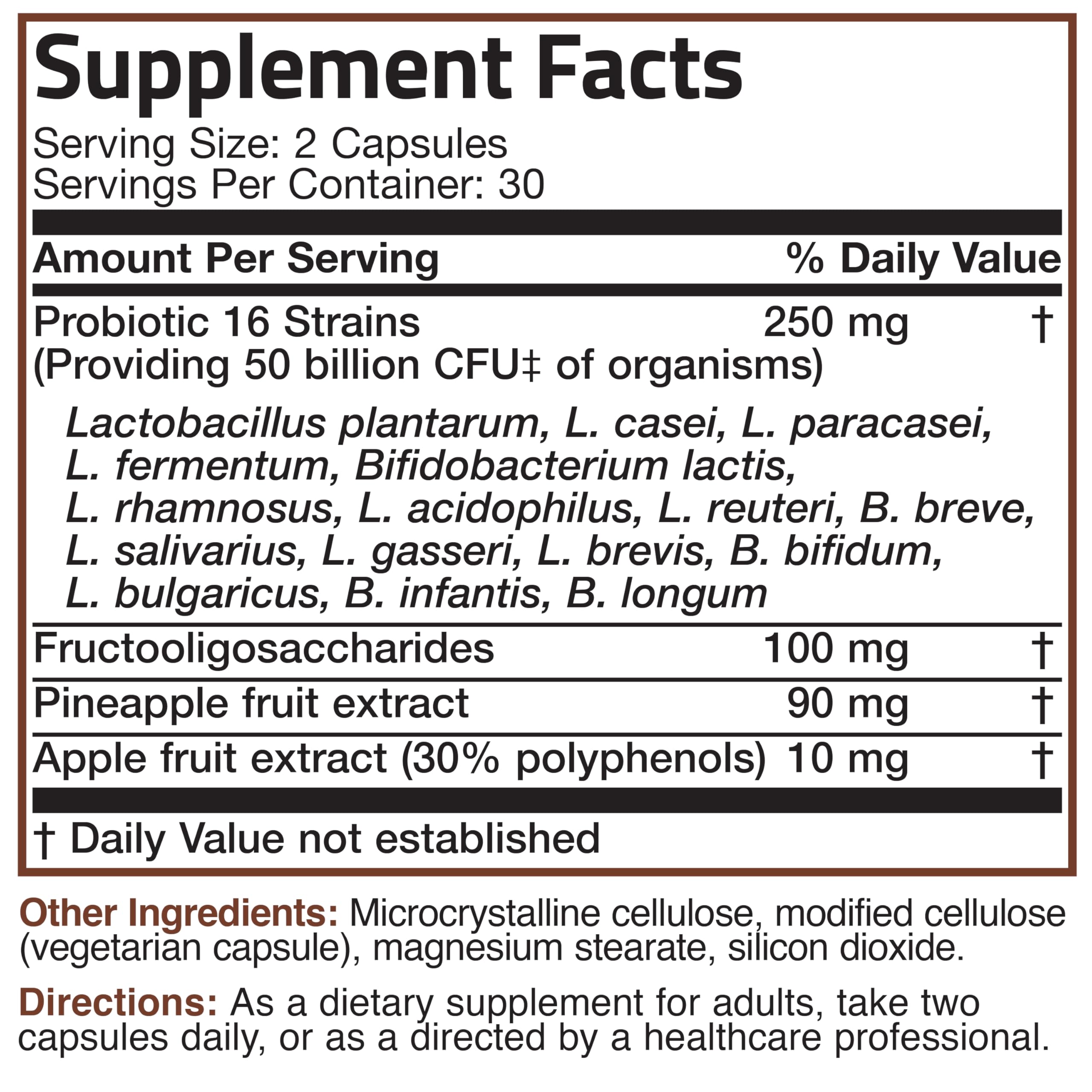 Bronson Probiotic bottle alongside glass of water for daily intake.
