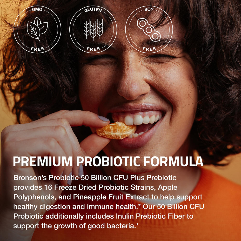 Bronson Probiotic pineapple extract ingredient highlighting digestion support.