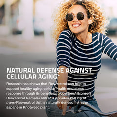 Bronson Resveratrol 500 Complex bottle detail featuring grape seed extract imagery.