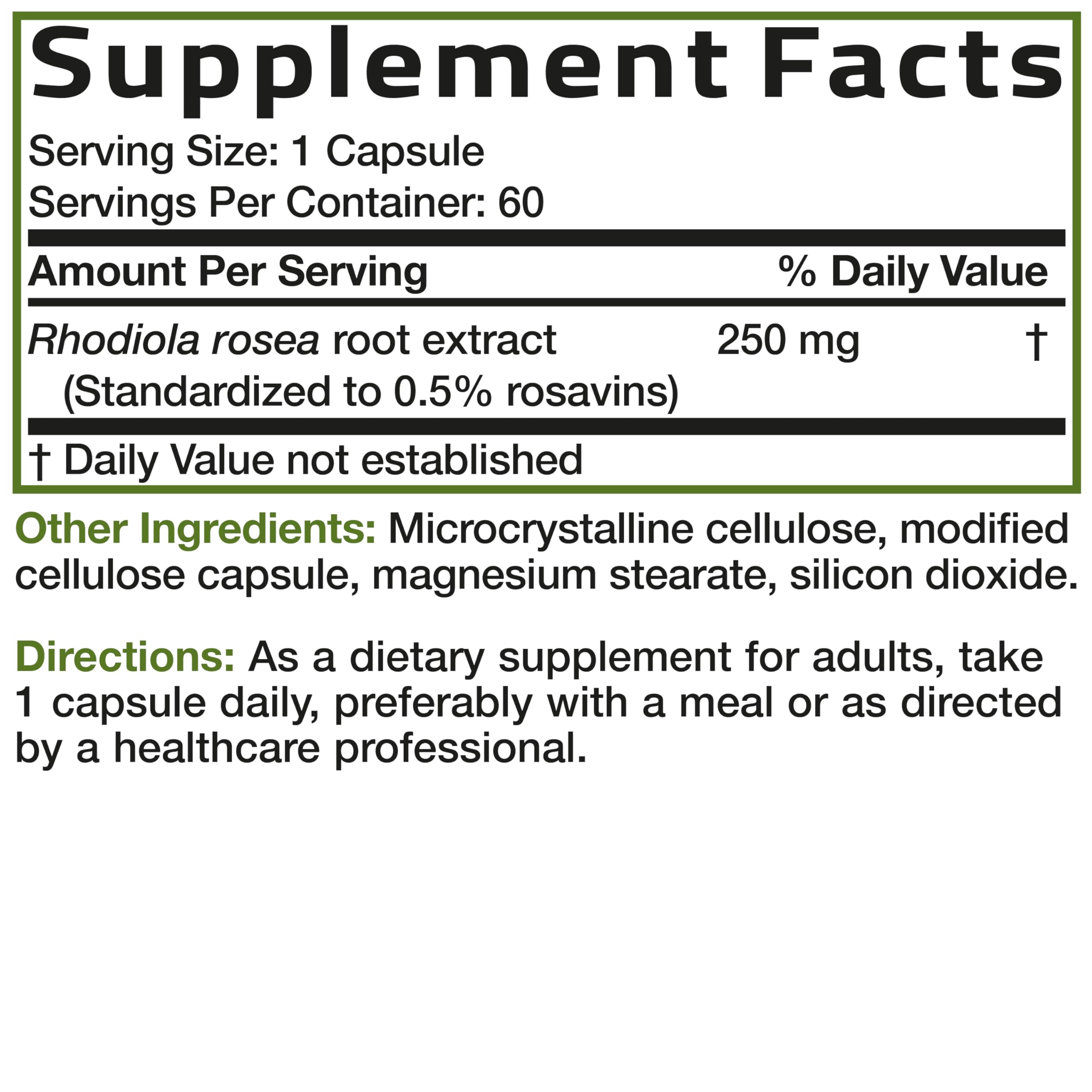 Bronson Rhodiola Rosea bottle on desk ready for daily stress support.