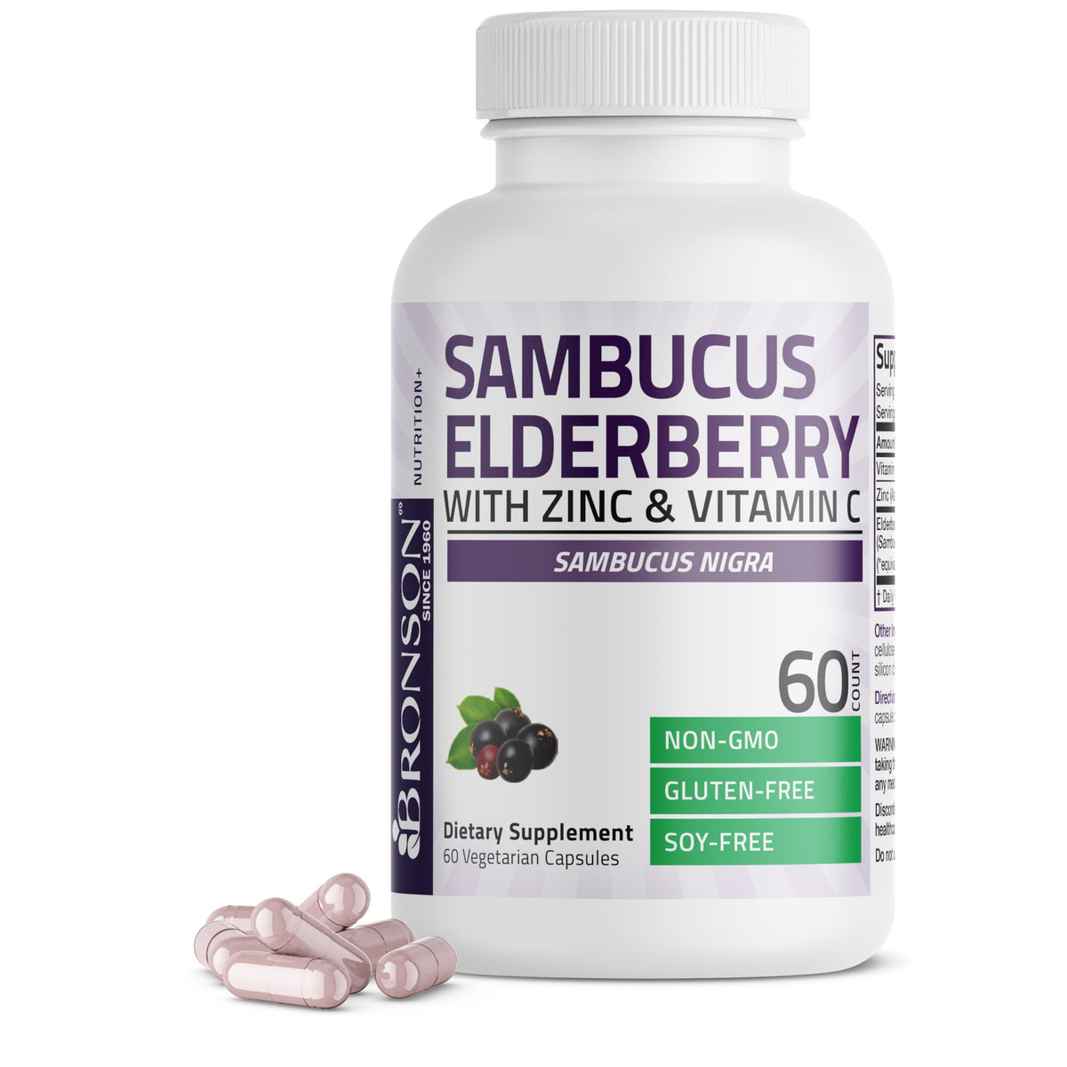 Bronson Sambucus: botella frontal para uso diario.