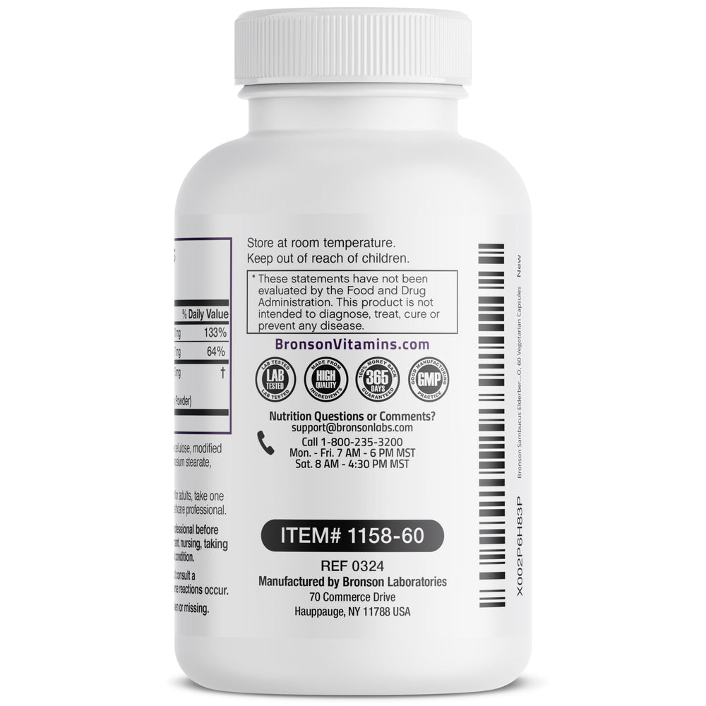 Bronson Sambucus: cápsula con 500 mg de saúco.