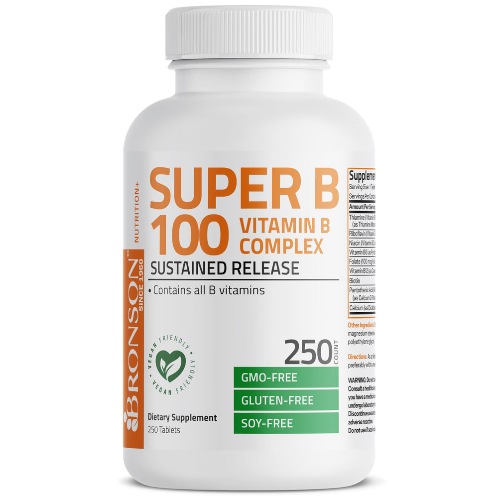 Bronson Super B 100 GMP facility label communicates quality control.