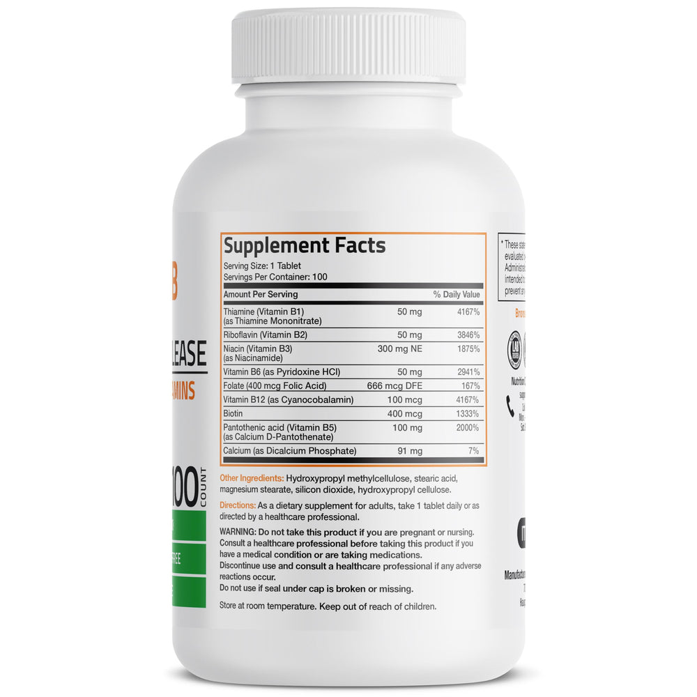 Bronson Super B Complex label close-up highlighting non-GMO and gluten-free status.