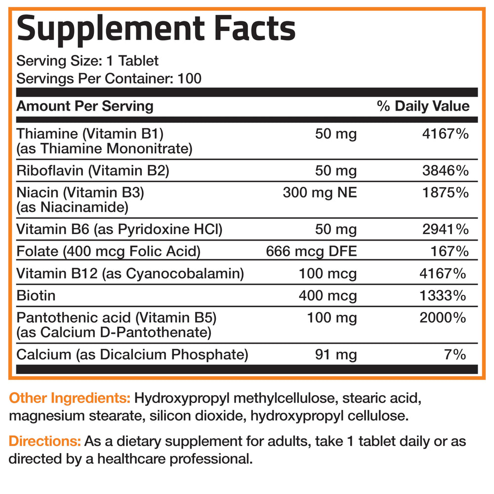 Bronson Super B Complex packaging showing gluten-free and soy-free claim.