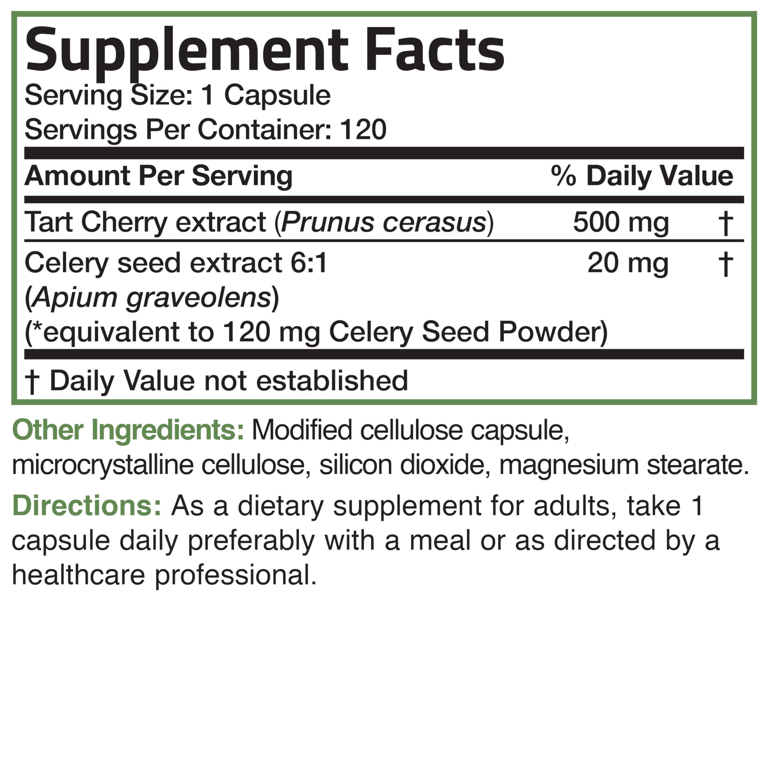 Bronson Tart Cherry Extract + Celery Seed bottle with label detail underlining trust.
