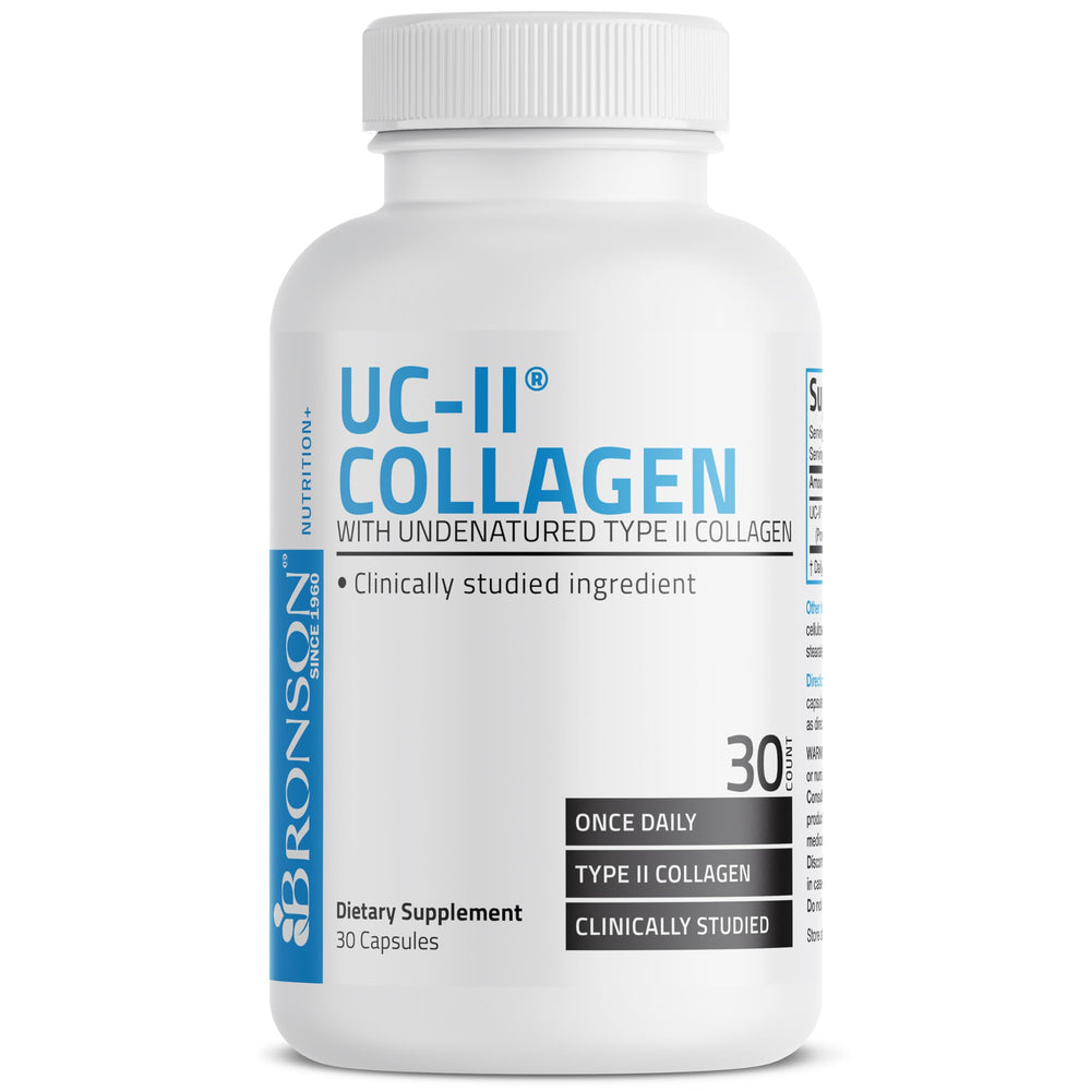 Bronson UC-II ingredient list page indicating undenatured type II collagen.