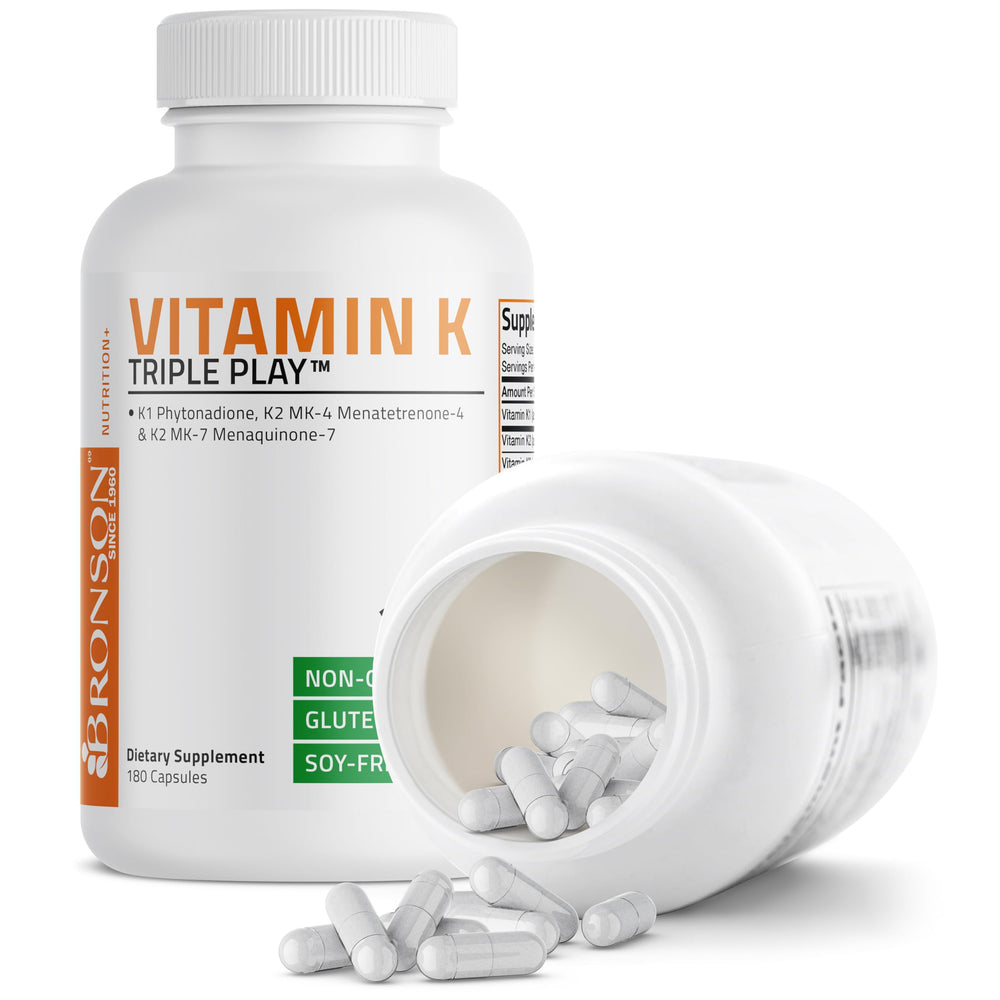Bronson Vitamin K Triple Play lab testing seal indicating quality control.