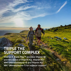 Bronson Vitamin K Triple Play packaging on shelf signals quality and trust.