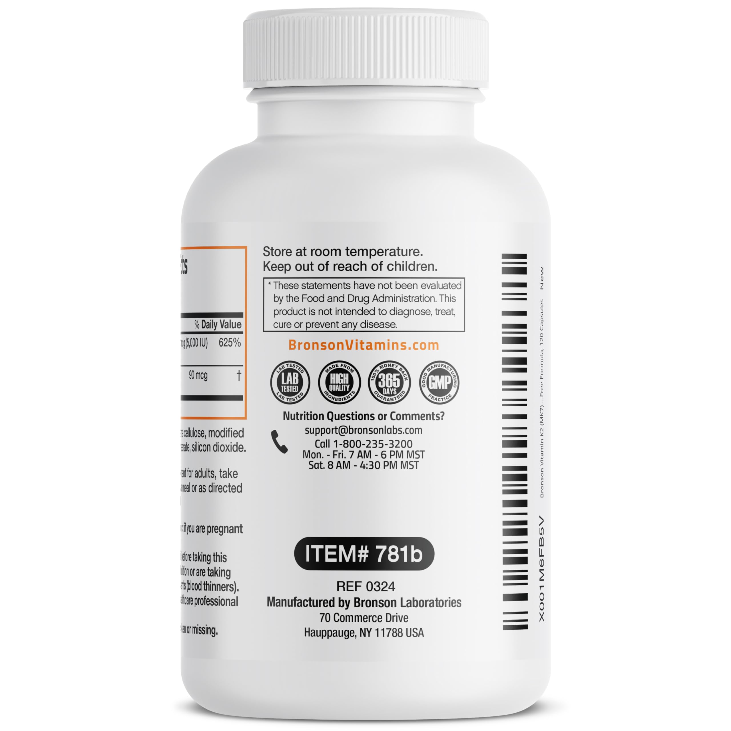 Bronson Vitamin K2 D3 glass bottle reflects premium packaging.