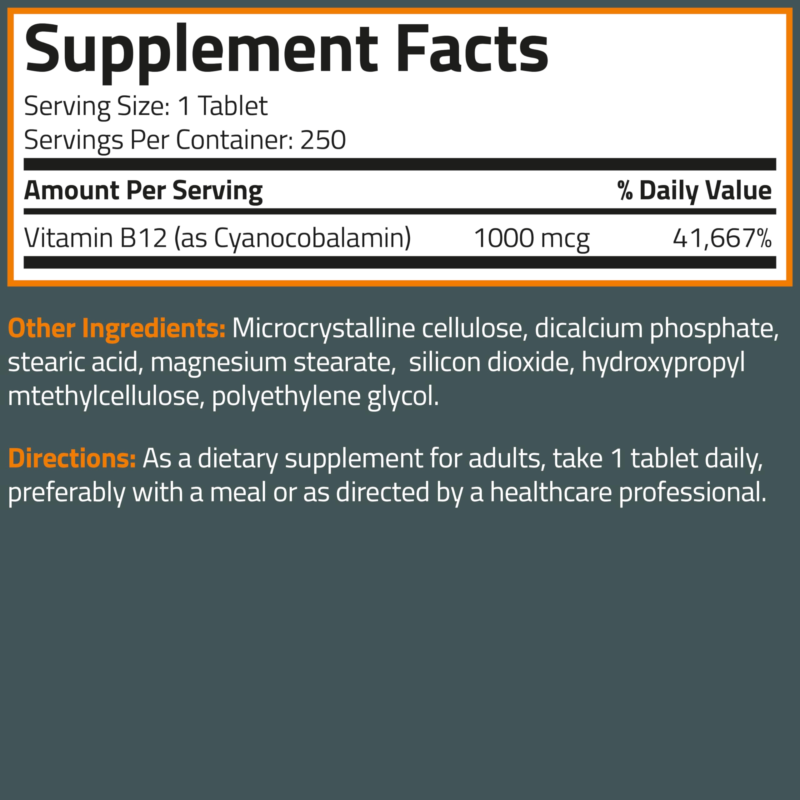 Bronson Vitamina B12 1000 mcg, empaque minimalista para almacenamiento práctico.