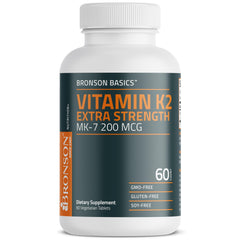 Envase de Bronson K2 MK-7 en cartón, almacenamiento seguro