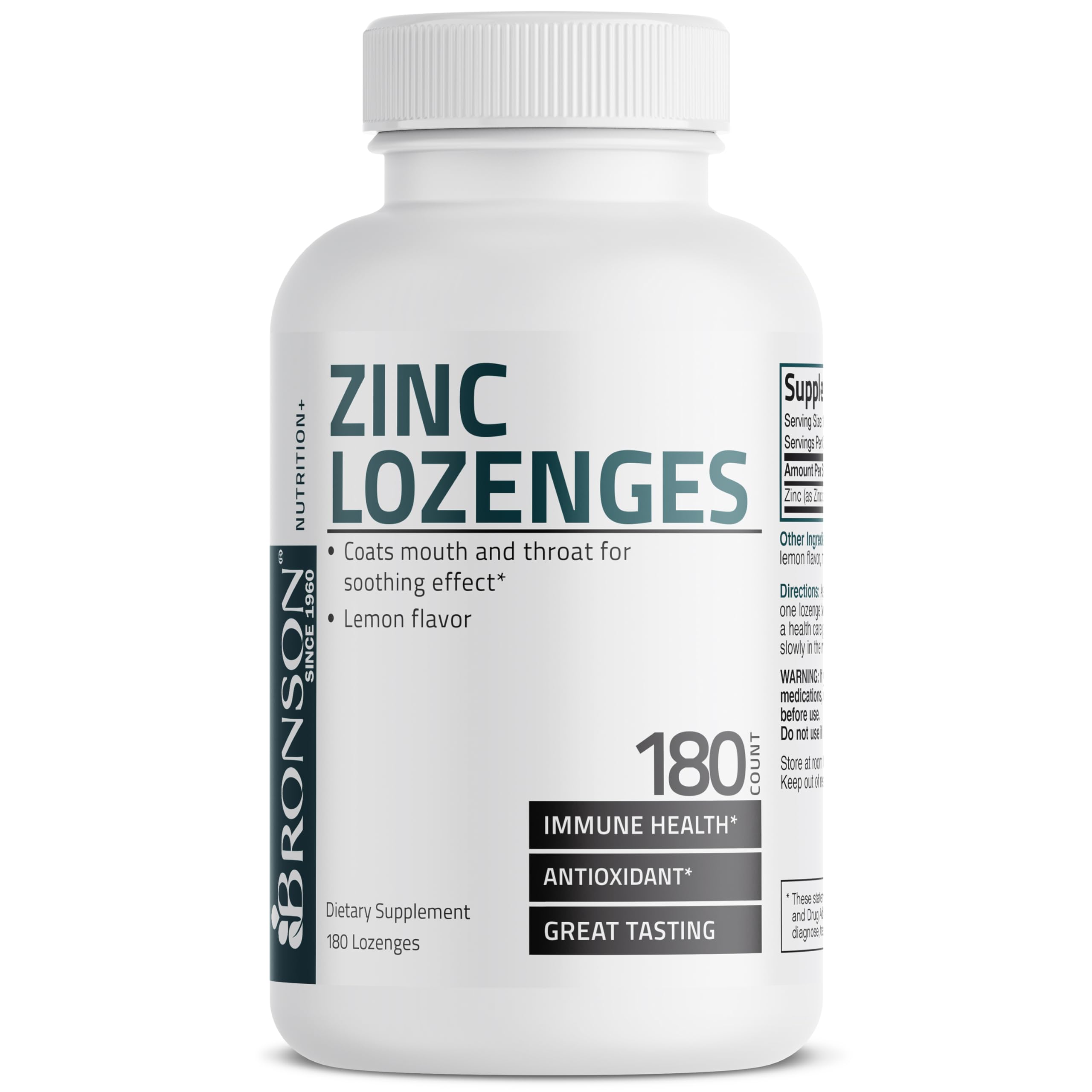 Package graphics emphasize 23 mg zinc oxide per lozenge.