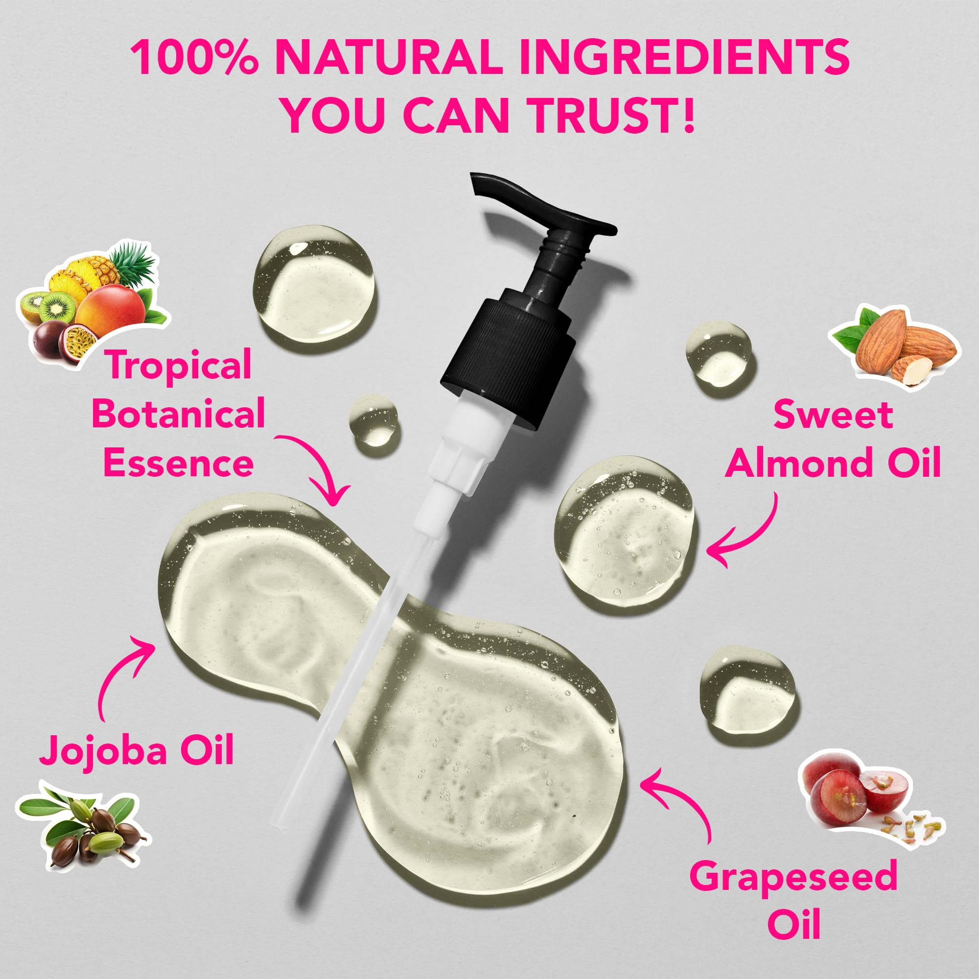 Brookethorne Naturals Passion Massage Oil nourishes skin for soft moisturized feel.