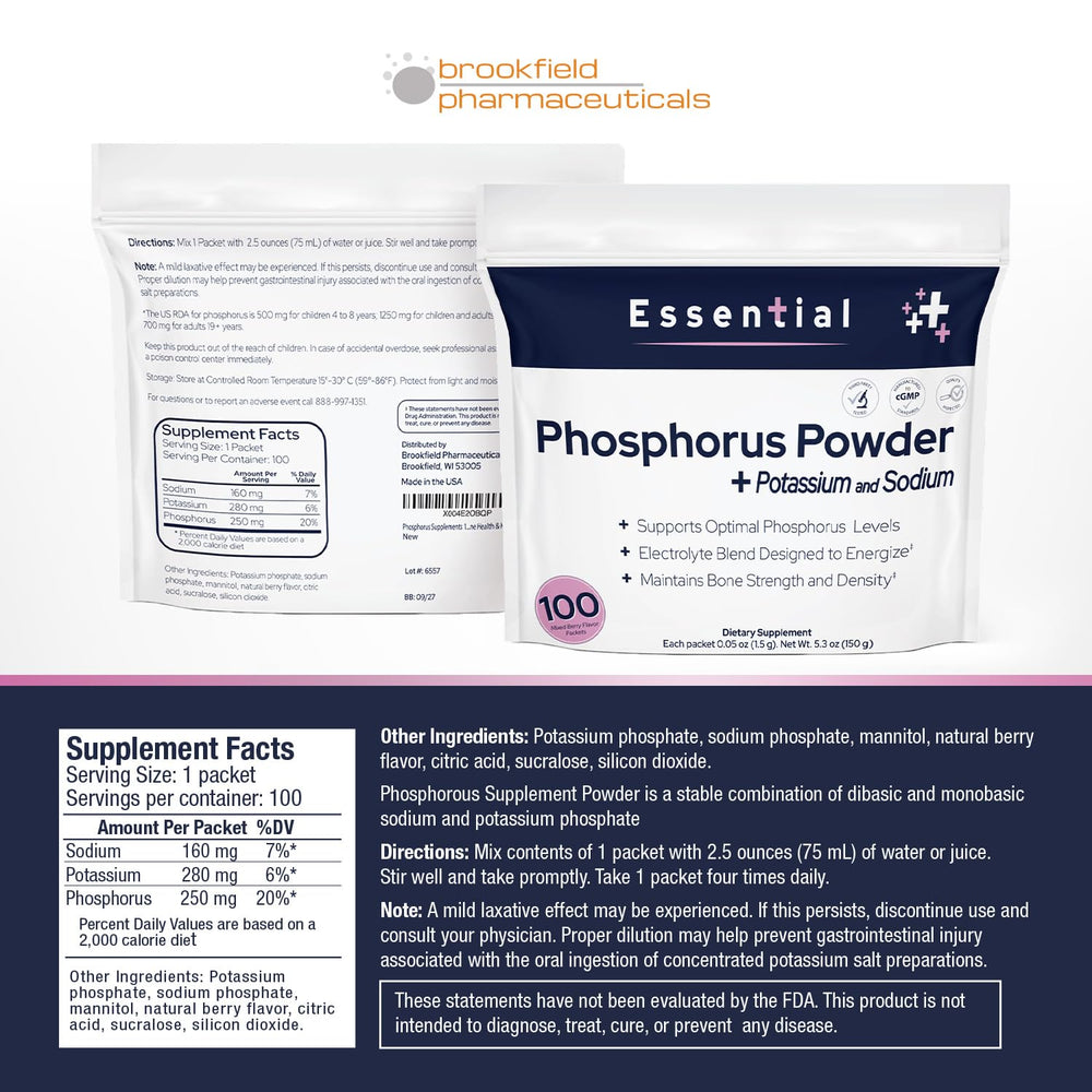 Brookfield Phosphorus powder being stirred in a glass for quick consumption.