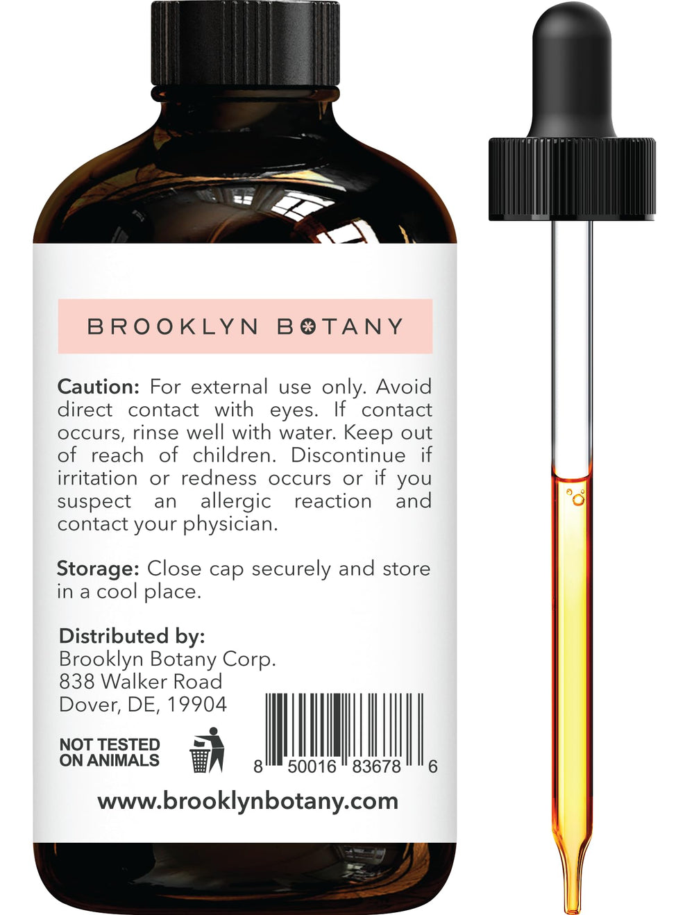 Label closeup of Brooklyn Botany Grapefruit oil showing purity