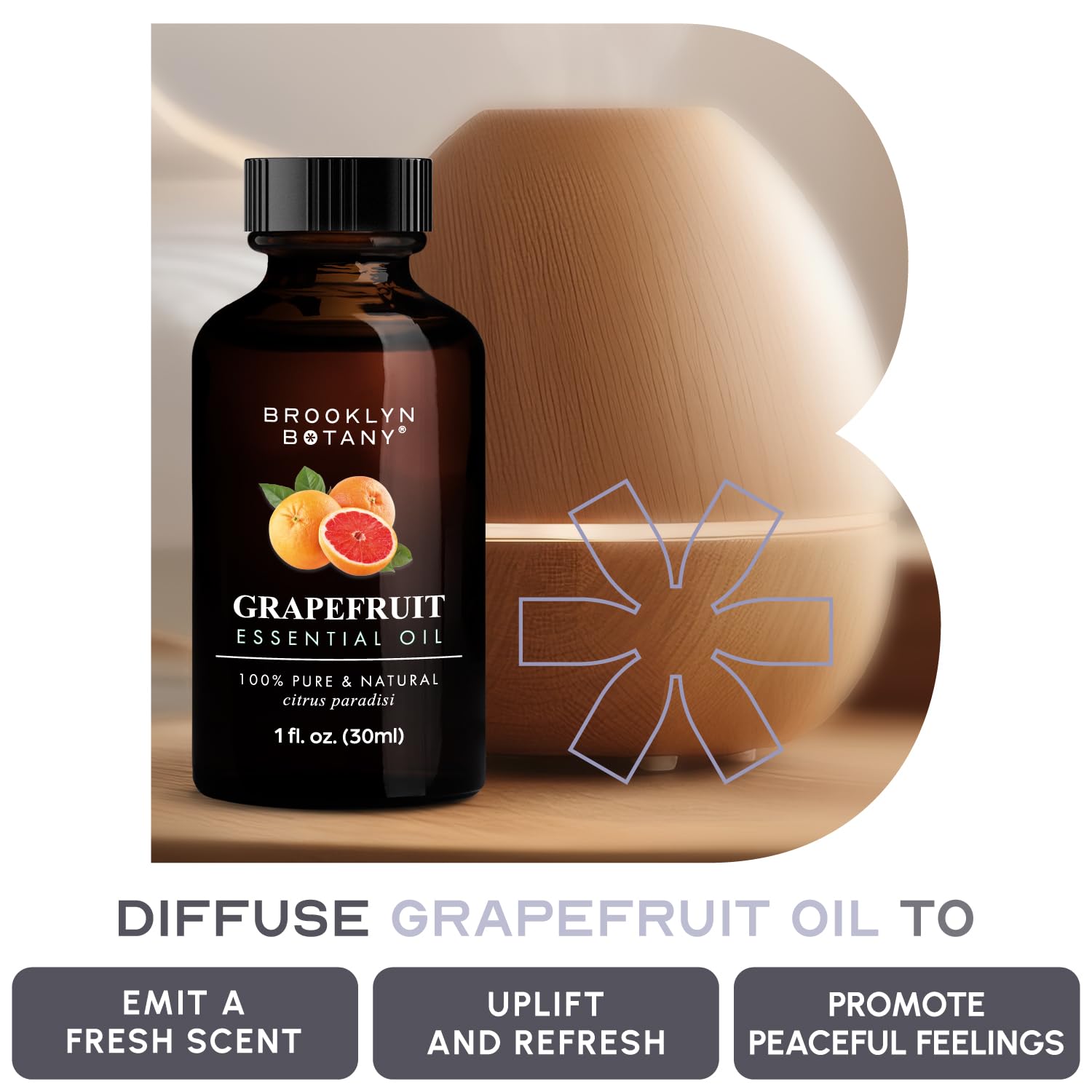Brooklyn Botany Grapefruit Oil pour close-up for smooth application.