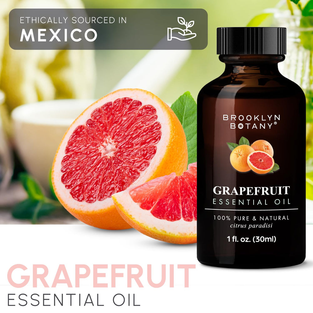 Brooklyn Botany Grapefruit Oil bottled in the USA, ensuring quality and traceability.