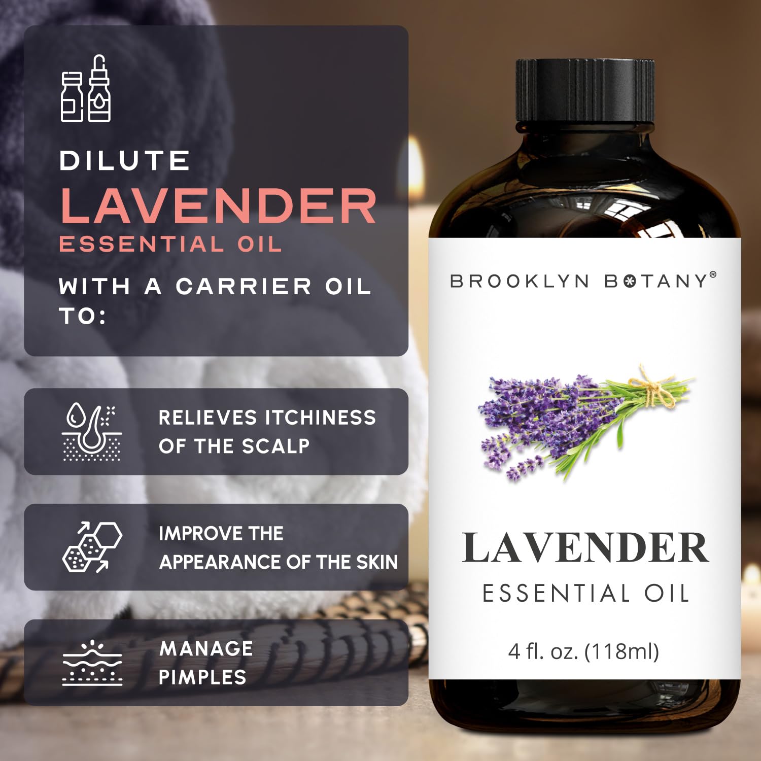 Brooklyn Botany lavender oil ideal for diffuser setups and relaxing rituals.