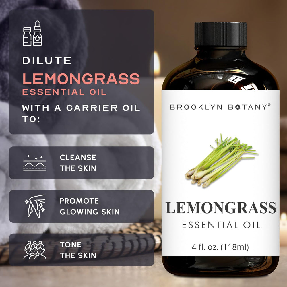 Brooklyn Botany Lemongrass lab-tested premium oil label.