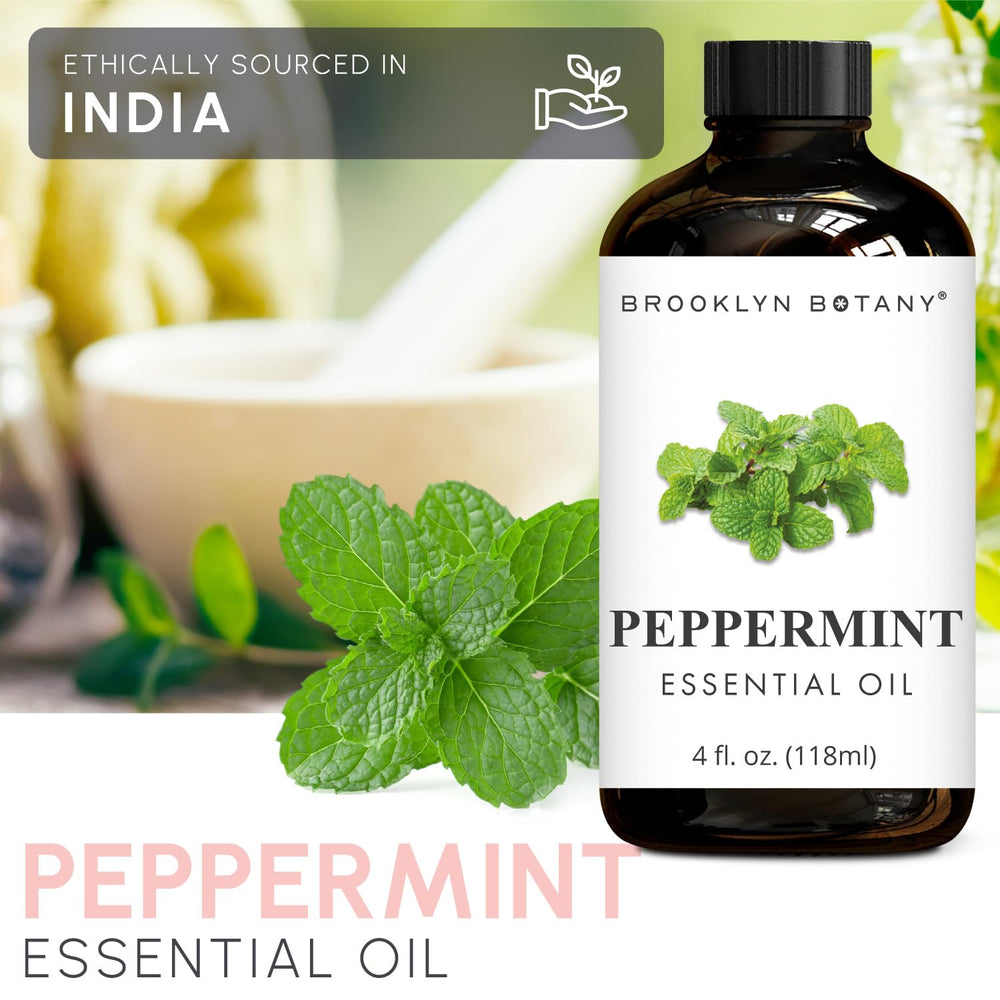 Brooklyn Botany Peppermint essential oil can be diluted for skin-friendly aromatherapy.