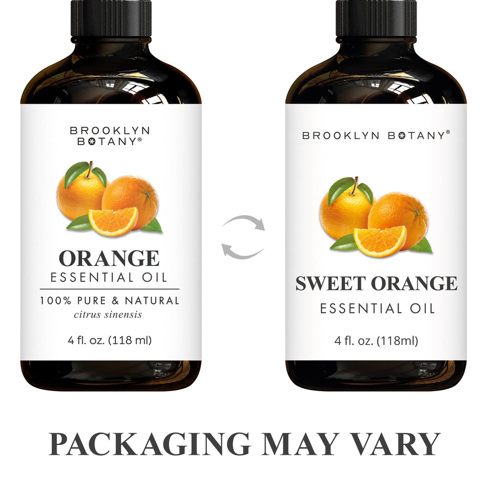Brooklyn Botany Sweet Orange Oil near a diffuser for mood-enhancing citrus diffusion.