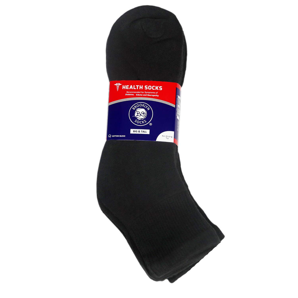 Brooklyn Socks big-tall diabetic ankle socks black color versatile outfits