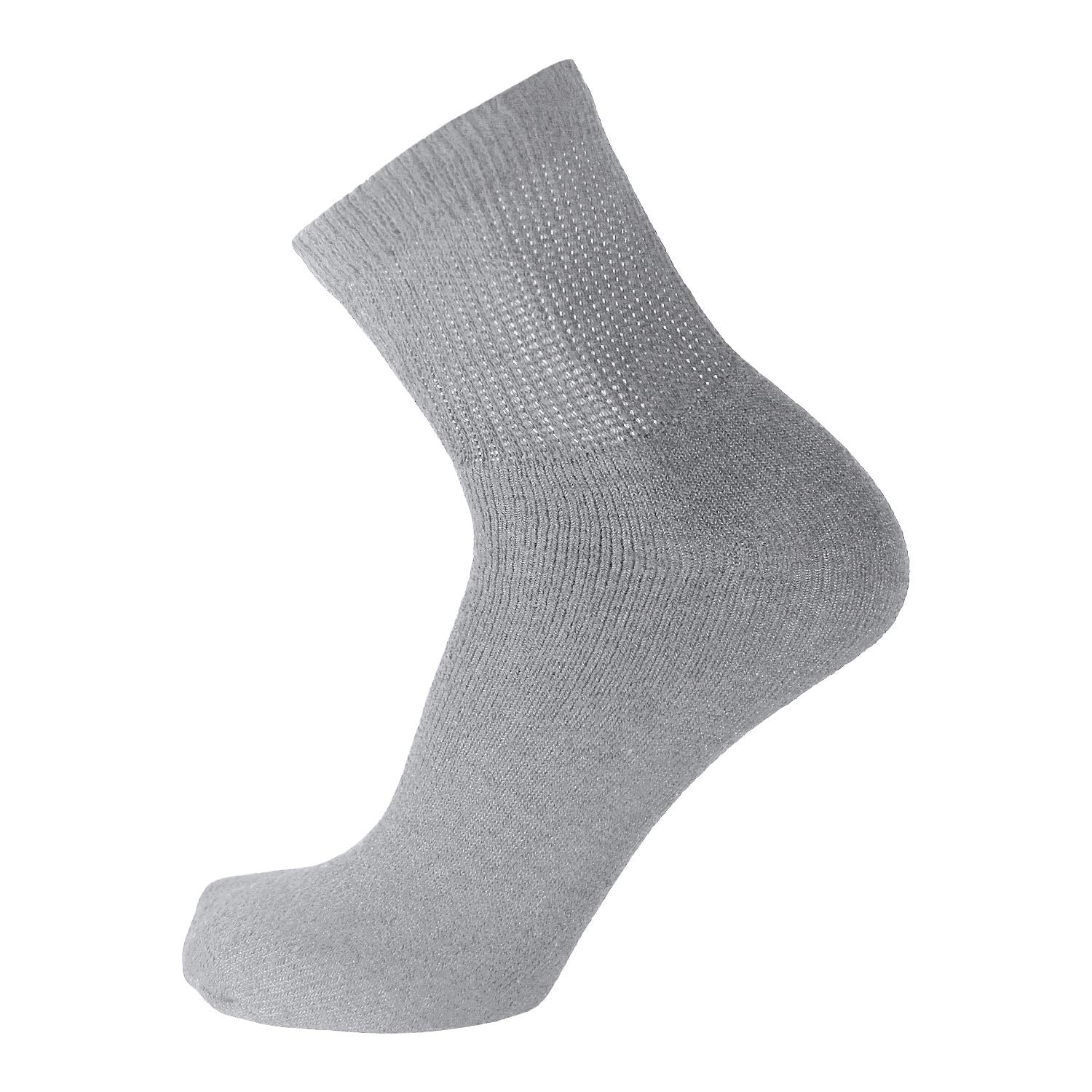 Brooklyn Socks king-size gray diabetic ankle socks - breathable fabric for moisture control.