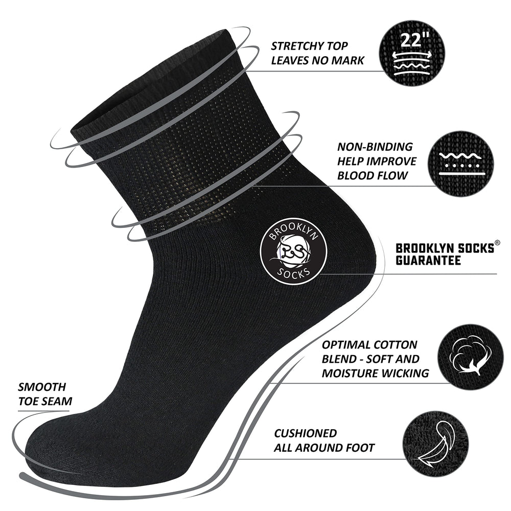 Brooklyn Socks big-tall diabetic ankle socks side view non-binding fit