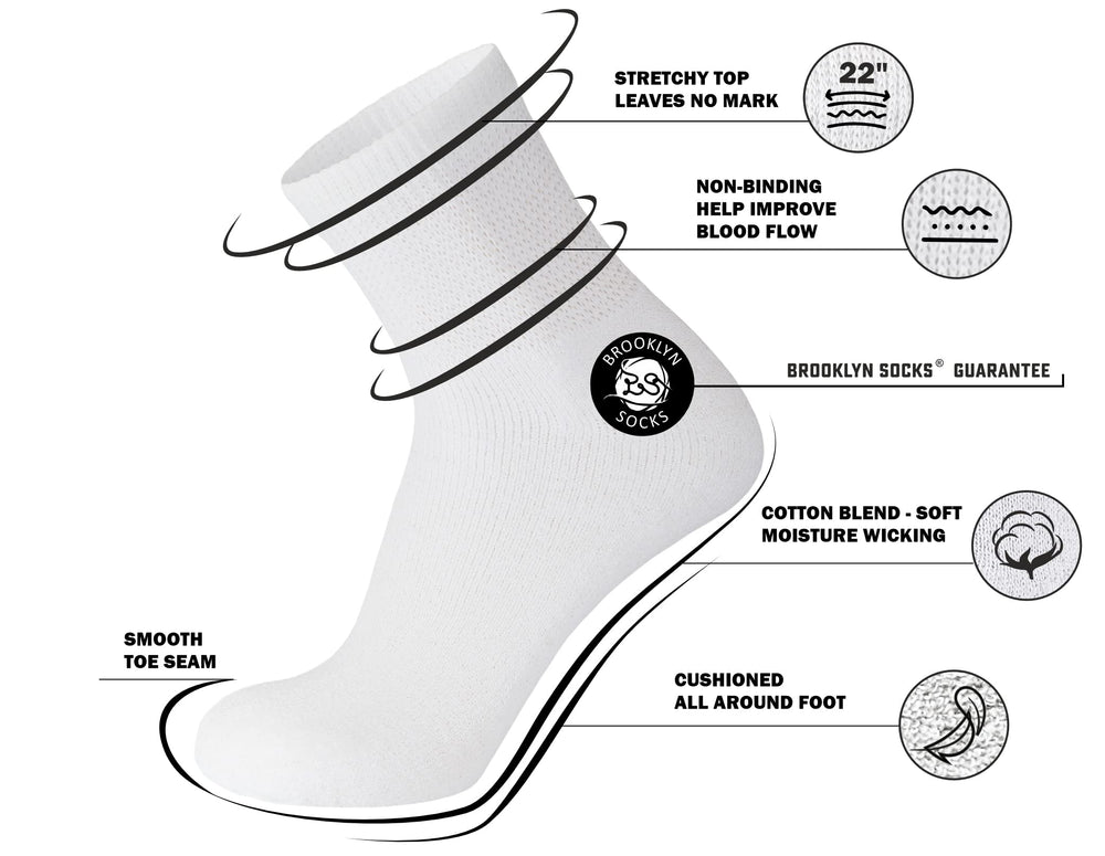 Close-up of Brooklyn Socks diabetic cotton ankle sock showing breathable, soft knit.