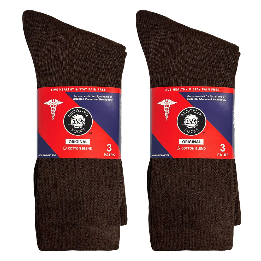 Brooklyn Socks diabetic crew packaging image; versatile color for boots and sneakers.