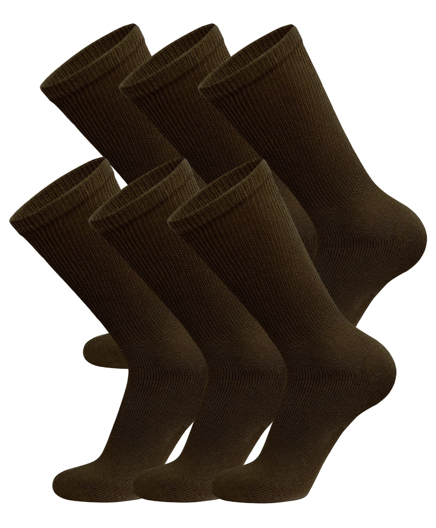 Brooklyn Socks diabetic crew in deep brown; easy on/off for swollen feet.