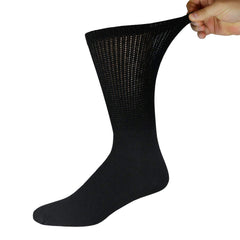 Brooklyn Socks diabetic crew in black, breathable cotton for cool feet