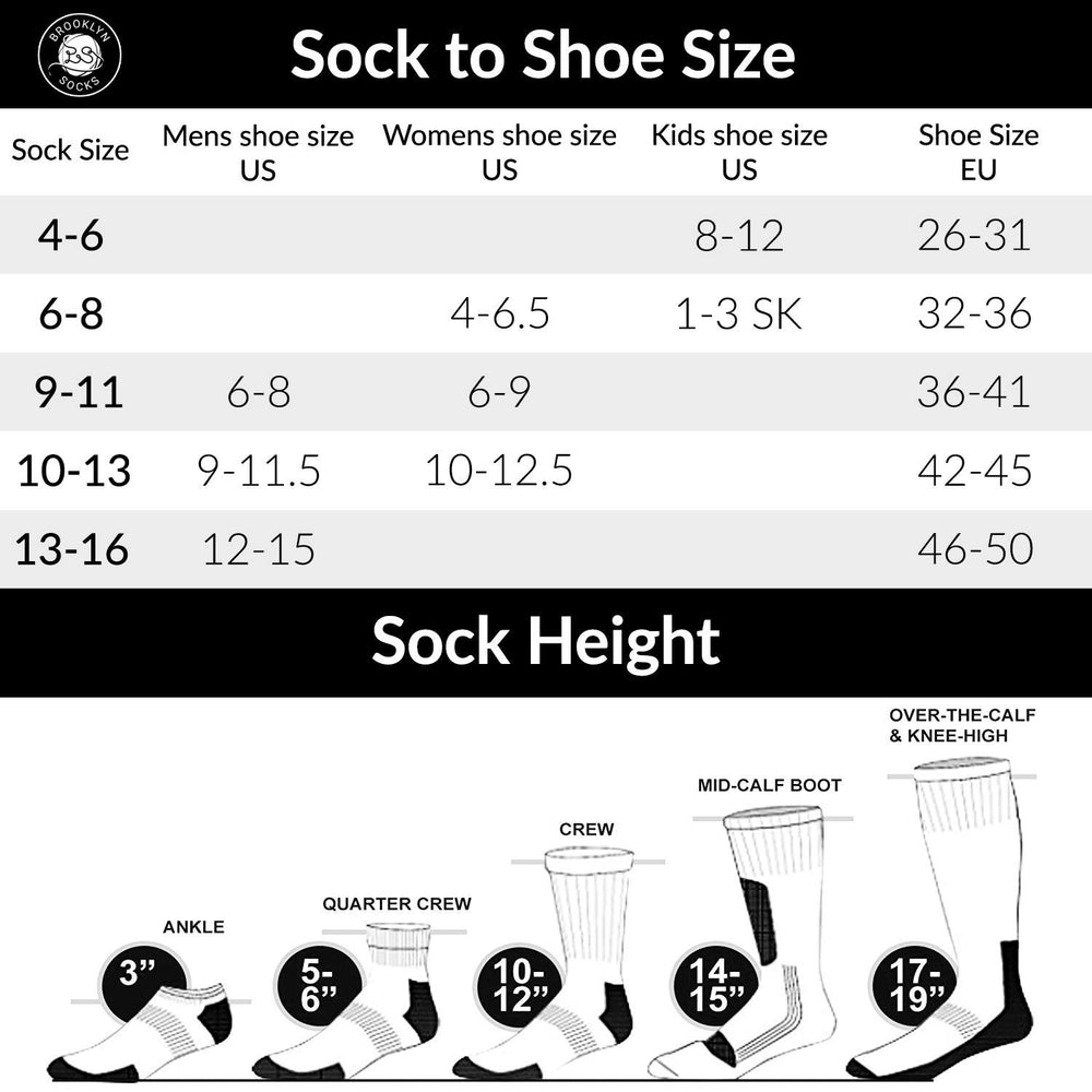 Brooklyn Socks diabetic crew in black, ideal with boots and sneakers