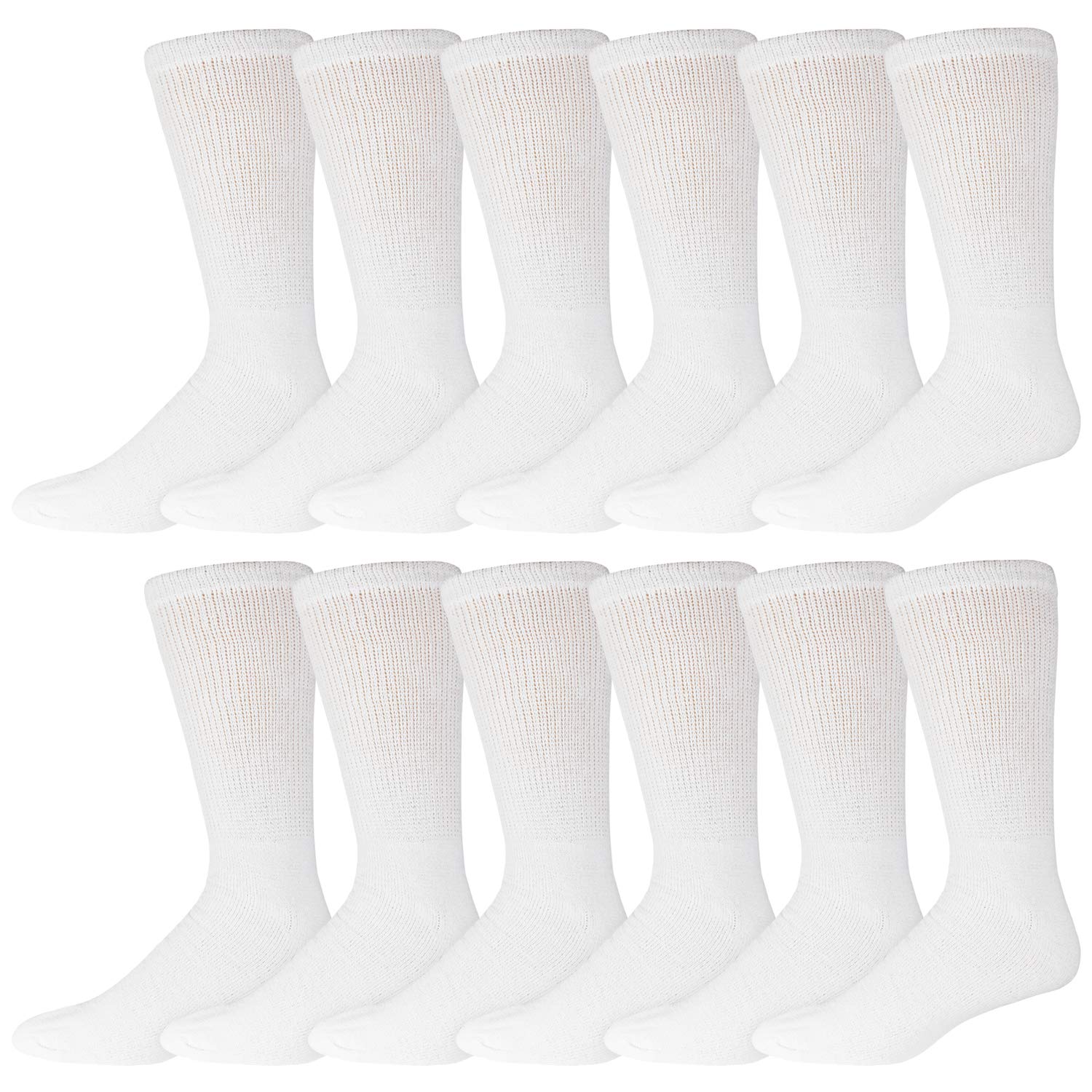 Brooklyn Socks diabetic crew white pack 12 – comfortable all-day fit
