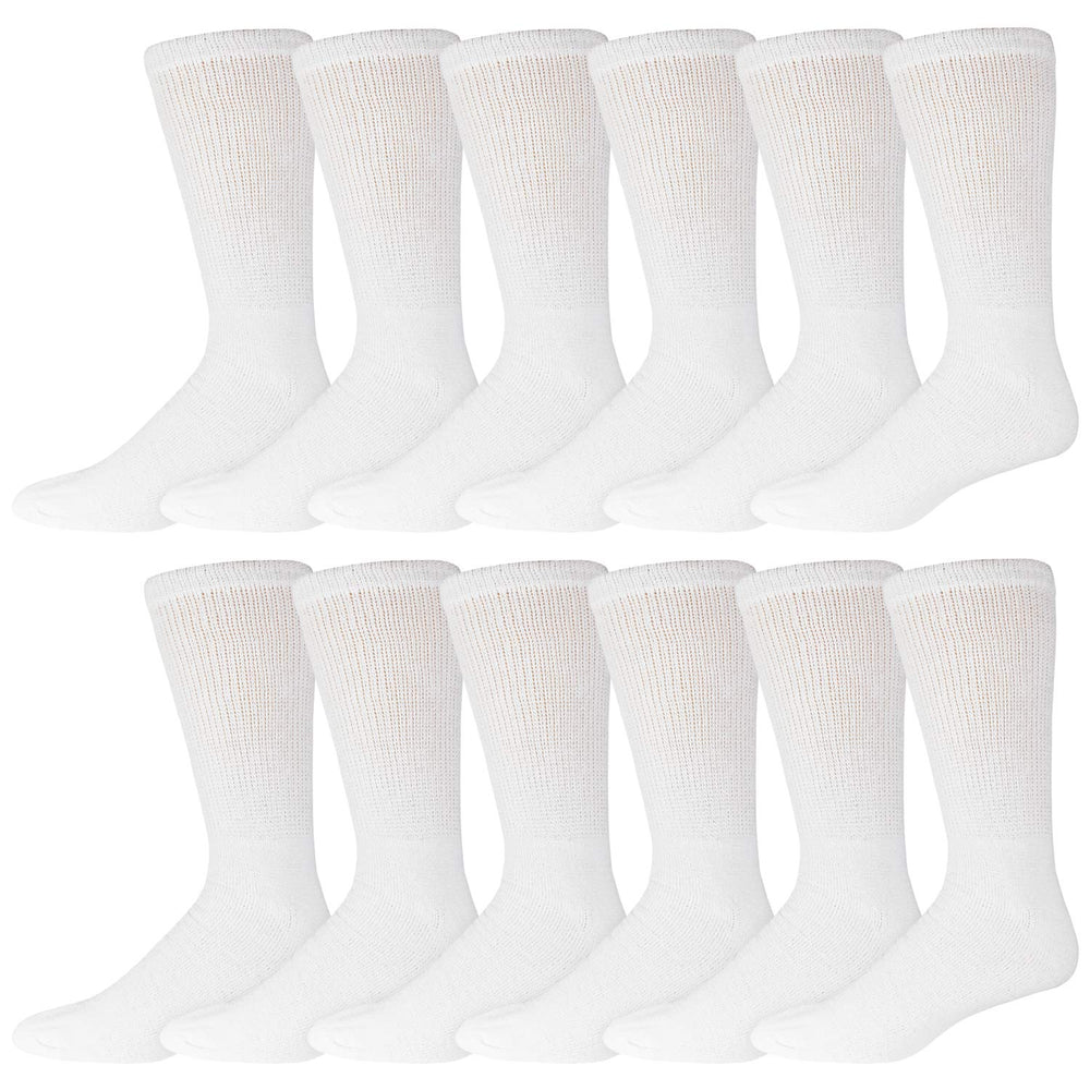 Brooklyn Socks diabetic crew white pack 12 – comfortable all-day fit