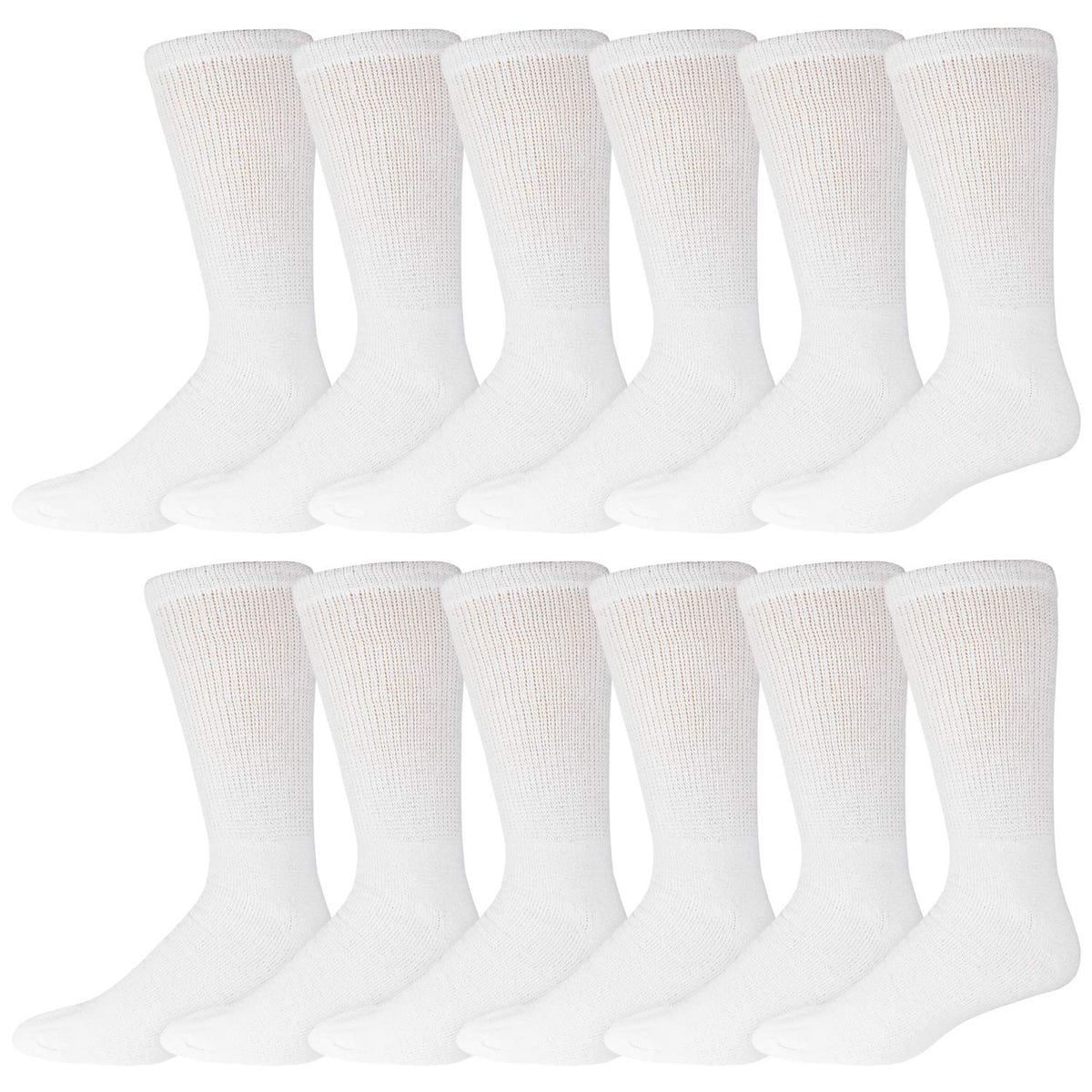 Brooklyn Socks diabetic crew white pack 12 – comfortable all-day fit