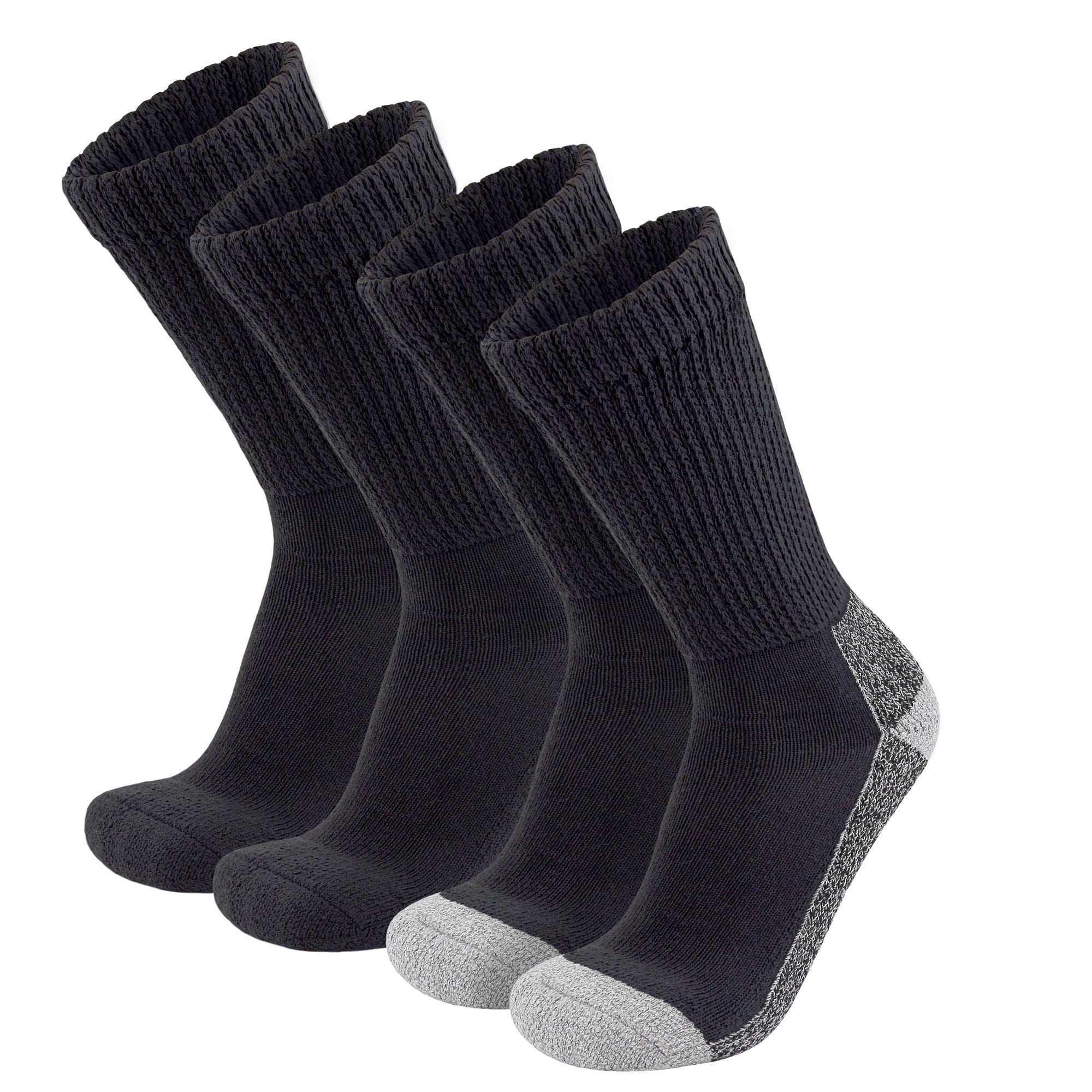 Brooklyn Socks diabetic extra-thick warm cotton socks in black offer lasting warmth.