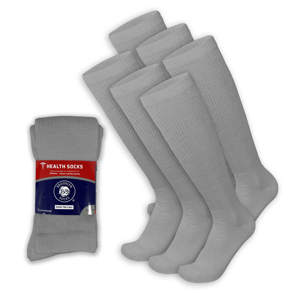 Brooklyn Socks diabetic over-the-calf sock with seamless toe for reduced irritation and all-day comfort.