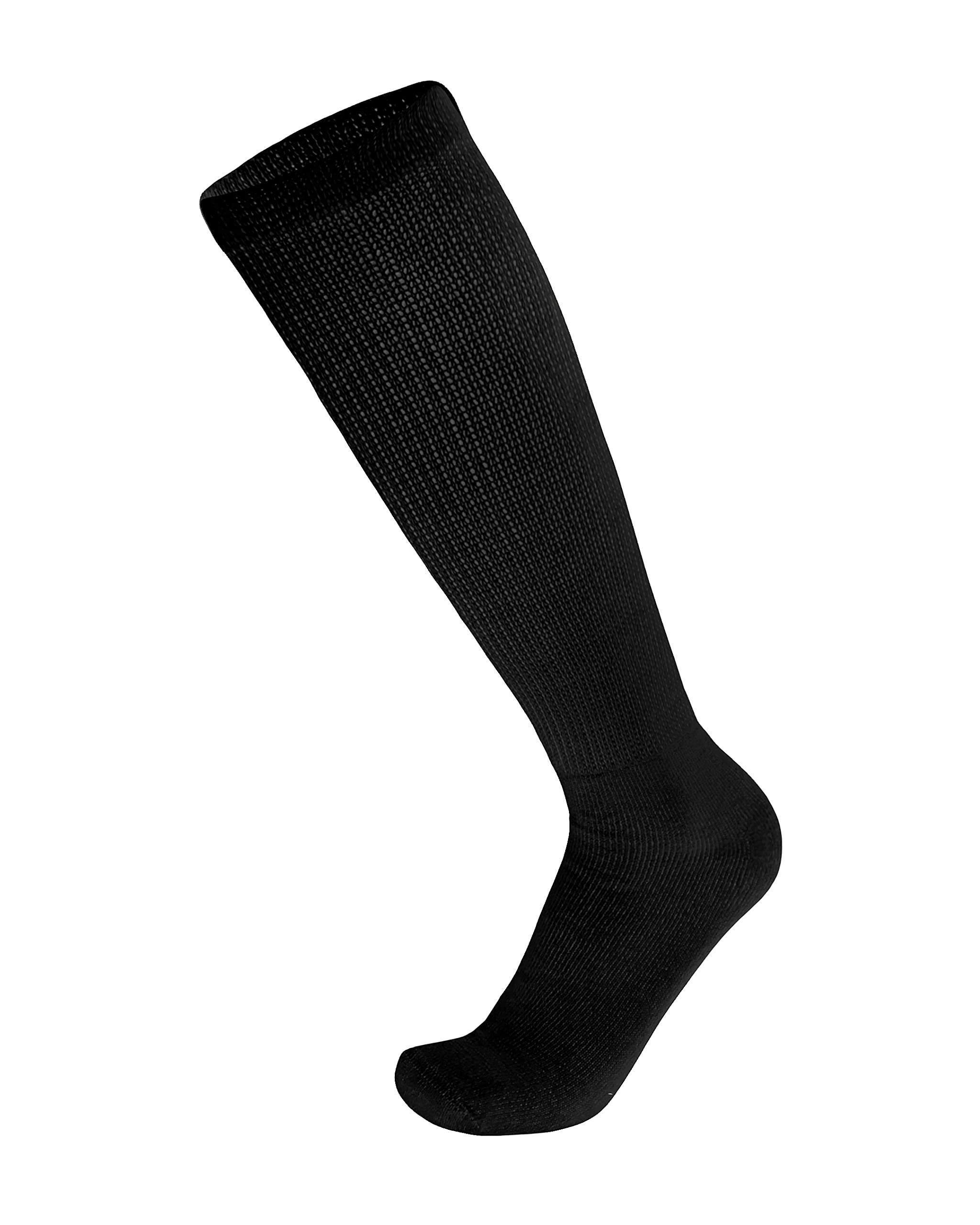Brooklyn Socks wide non-binding top shown on leg for gentle support