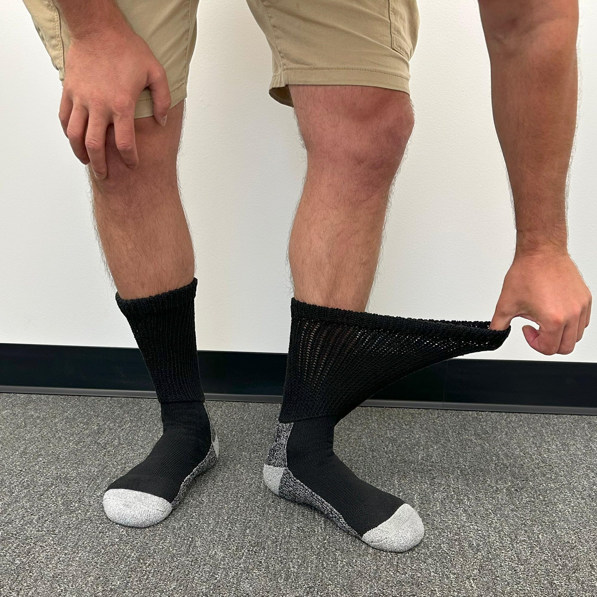 Brooklyn Socks diabetic slipper socks with cushioned feel and gray accents.