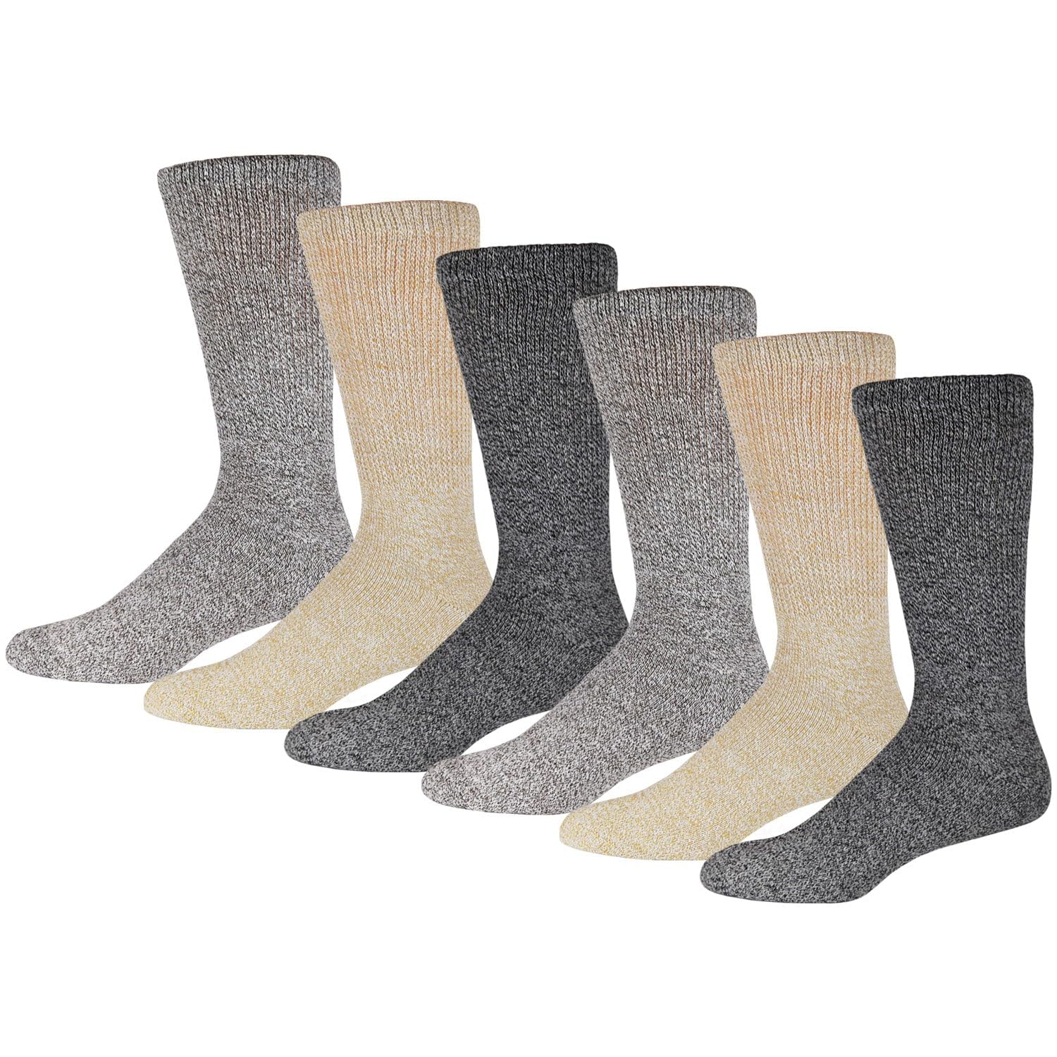 Brooklyn Socks thermal diabetic socks pack shows six pairs for all-day warmth.