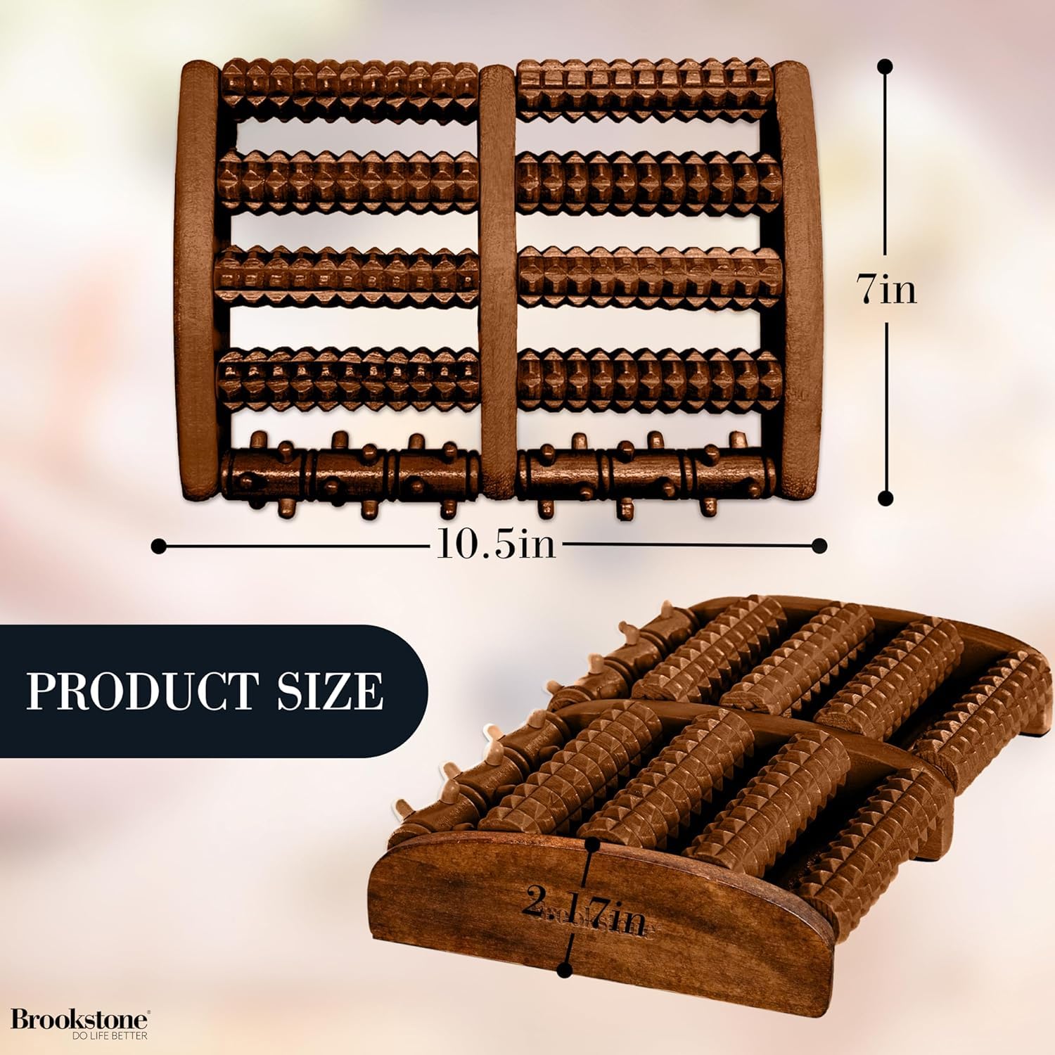 Brookstone Foot Roller arch stimulation targets pressure points for relief