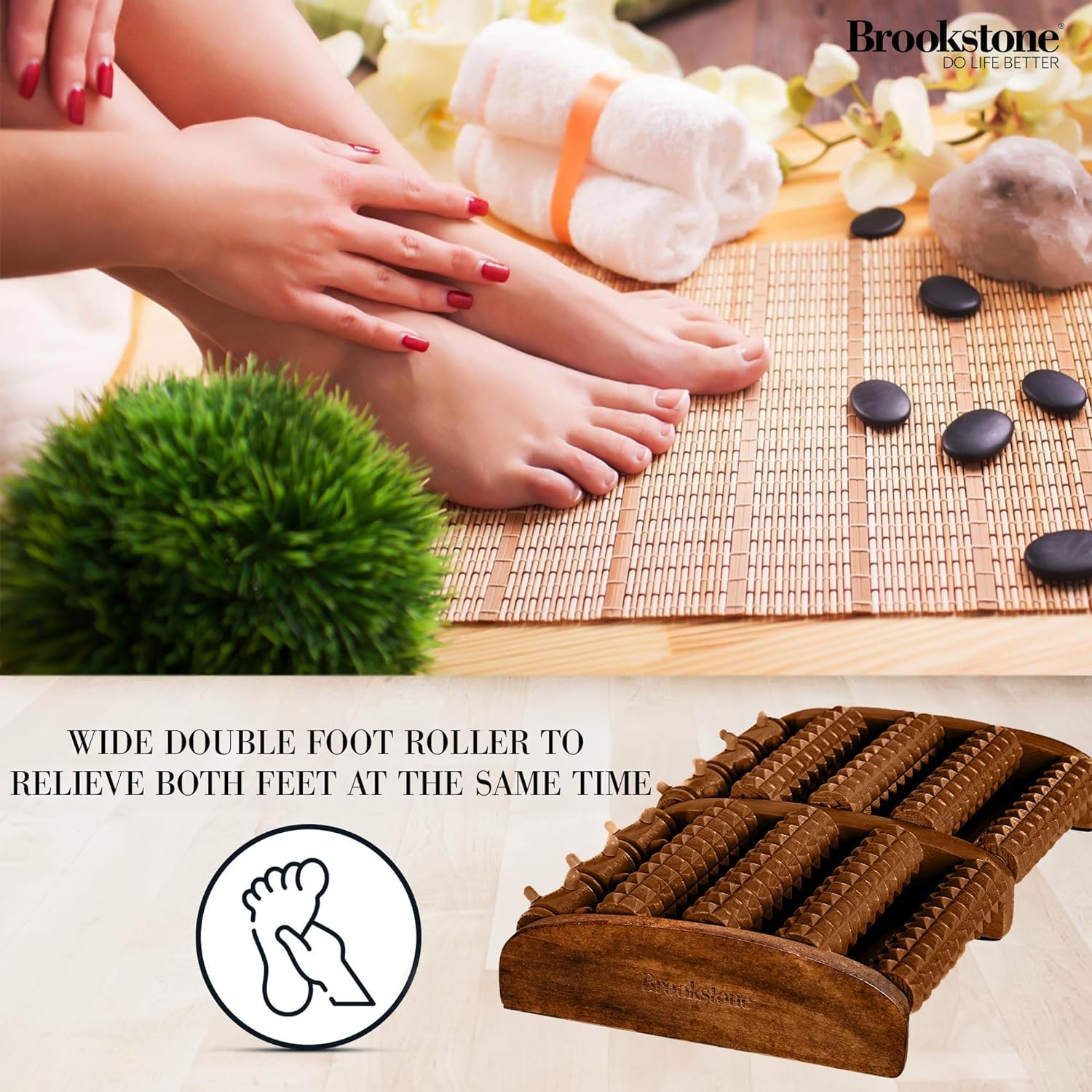 Brookstone gift-ready packaging makes a thoughtful plantar fascia gift