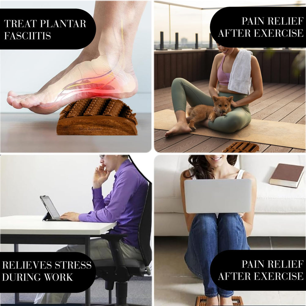 Brookstone foot roller supports wide feet for targeted massage