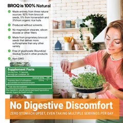 BROQ 2X Sulforaphane label closeup shows clean packaging.