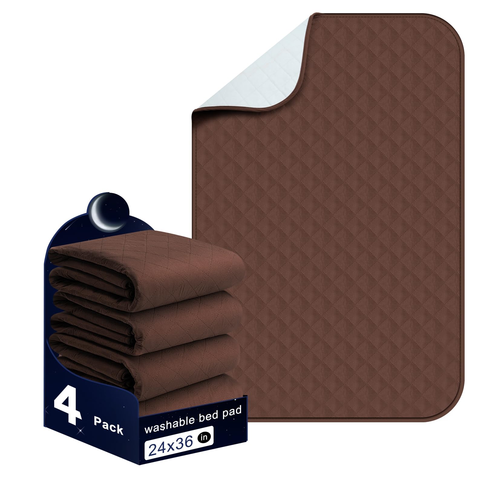 Brosive bed pads 24x36 pack front view for everyday protection