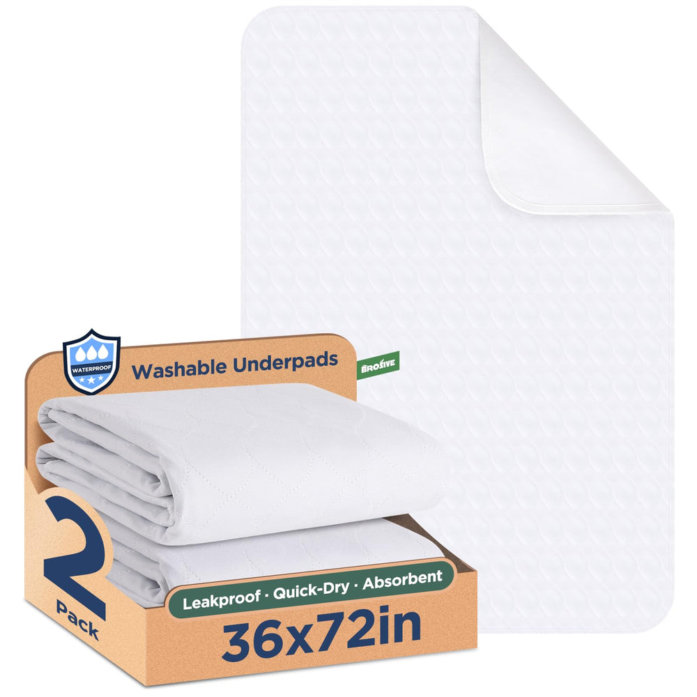 Brosive Washable Bed Pad front view, 36x72, protects bedding from spills.